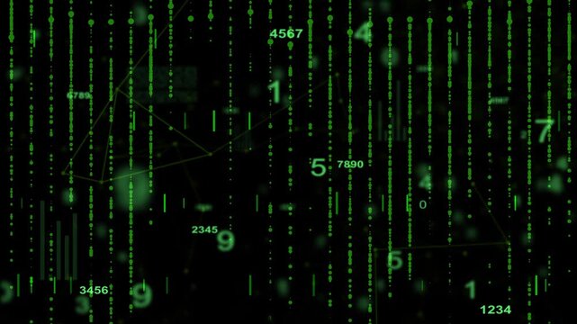 green binary code background