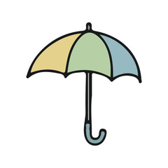 Colorful Doodle Umbrella Icon