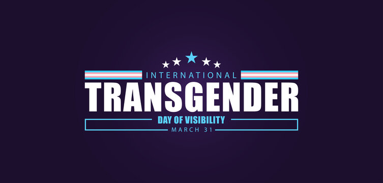 Vintage Style International Transgender Day of Visibility Emblem with Stars and Flag