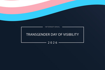 Fototapeta premium International Transgender Day of Visibility Banner with Flag Wave
