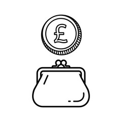 Obraz premium A purse with a coin symbolizing savings or financial management.