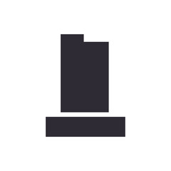Minimalist Dark Grey Utah State Shape Icon on a Clean White BG