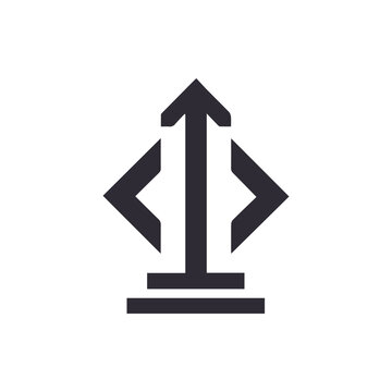 Minimalist Geometric Up Arrow and Brackets Logo for Tech Startups