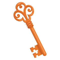 Classic antique key vector illustration with intricate design ideal for interior decoration event invitation logo travel brochure treasure hunt game themes © Nass Studio