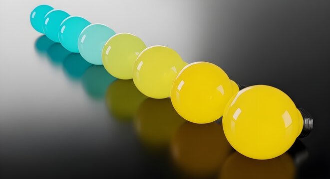 Bombillas coloridas de diferentes colores que representan diversidad e inclusi&oacute;n, con asistencia tecnol&oacute;gica de IA generativa con licencia