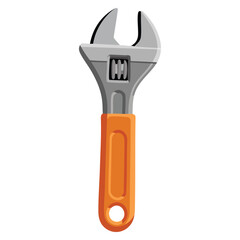 Obraz premium Construction repair tool adjustable wrench design perfect for mechanic service hardware logo maintenance equipment and industrial branding themes