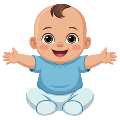 Obraz premium Cute boy baby shower isolated illustration suitable for invitation design greeting card decoration banner and newborn celebration themed creative artwork