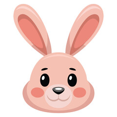 Fototapeta premium Cute rabbit animal character head vector illustration for cartoon mascot and playful design theme
