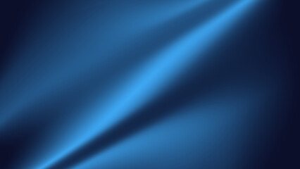 Abstract blue gradient background with smooth silk waves and dynamic light rays