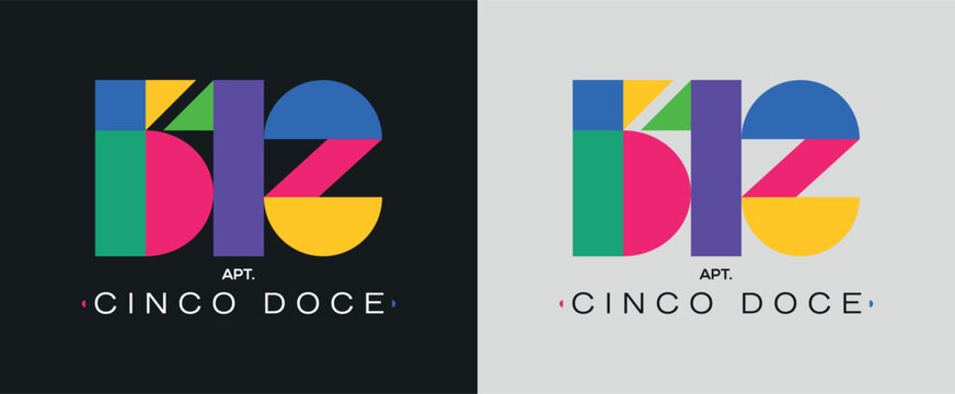 512 LOGO COLOR Dise&ntilde;o de logotipo colorido geom&eacute;trico abstracto.