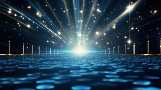 Blue Luxury Stage with Spotlight Background