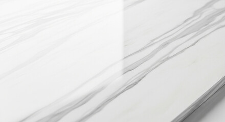 Obraz premium Closeup of white marble surface with gray veins texture