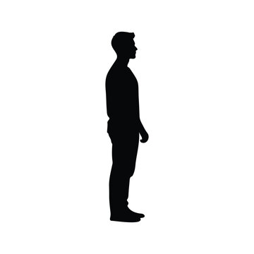Silhouette man icon vector flat design.