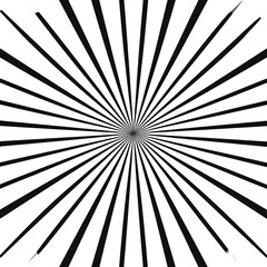 Obraz premium Black and white radial lines emanating from a central point, forming a burst