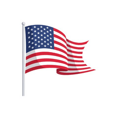 Fototapeta premium The American Flag Waving Proudly in the Breeze, A Symbol of Freedom and Patriotism