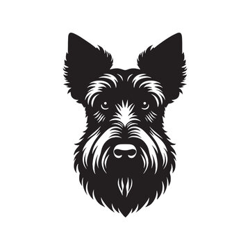 Irish Terrier Dog Vector Silhouette &ndash; Purebred Terrier Outline - Irish Terrier Dog Illustration.