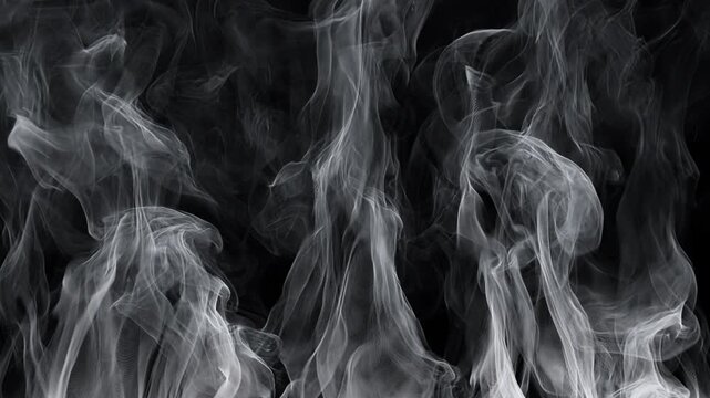 Part 08: Delicate White Smoke Screen Moving Upwards Alpha Channel Transparent Background 4K