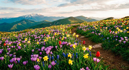 Fototapeta premium flowers in the mountains