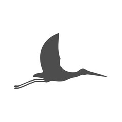 Fototapeta premium Flying stork icon isolated on white background