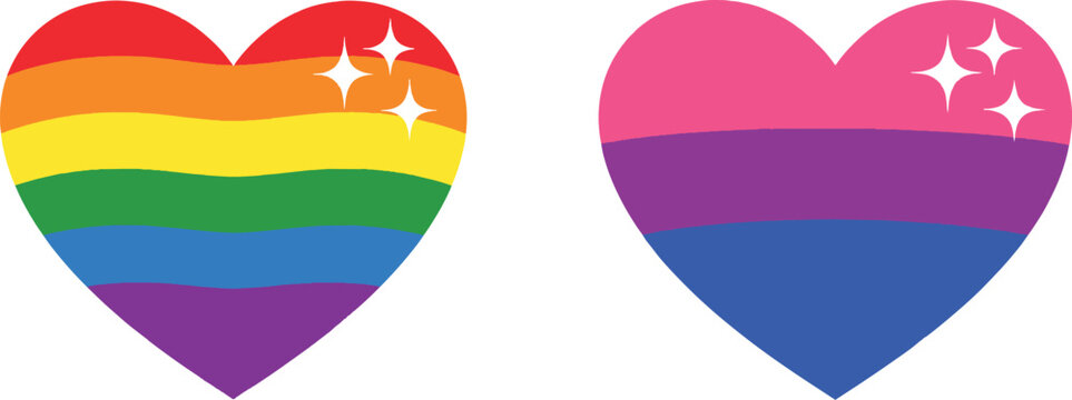 LGBTQ Pride Heart Symbols Vector