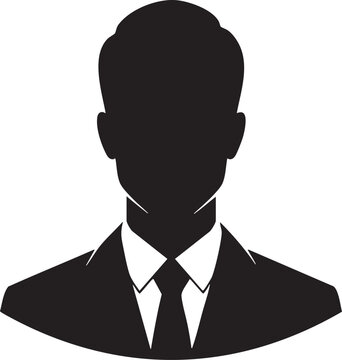 Black and white silhouette of a man in a business suit formal wear