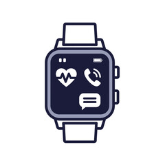 Obraz premium Contemporary digital wearable device for health monitoring, communication, and alerts. An essential smart accessory icon representing connected lifestyle technology