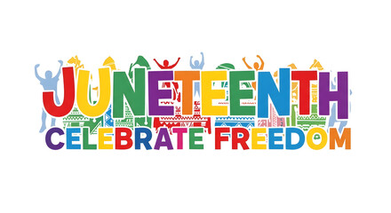 Happy juneteenth freedom day celebrations emancipation and liberty for all
