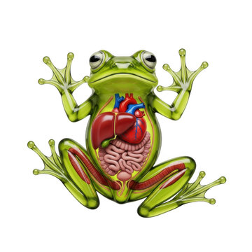 Frog Anatomy Internal Organs Biology Science Education Amphibian Animal Dissection Medical Isolated