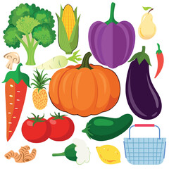 vegetables flat style vector illustration design Free Vector