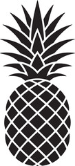 Obraz premium Pineapple Silhouette in Simple Monochrome Design on White Background for Tropical Illustration