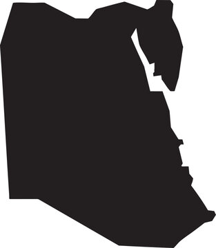 Libya Map Silhouette Dark Isolated on White Background for Geographic Illustration