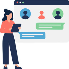 Set of modern flat design people icons