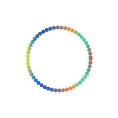 Fototapeta premium Colorful Dotted Circle Ring With Gradient Dots Minimal Abstract Geometric Frame Design