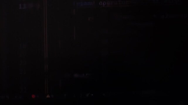 Script code on monitor, closeup. Software development concept