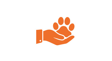 Hand holding animal paw icon illustration. © susanty