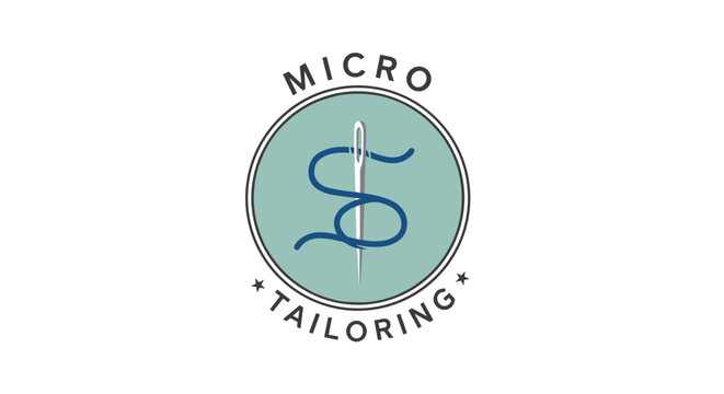 Micro Tailoring Logo Design with Needle.