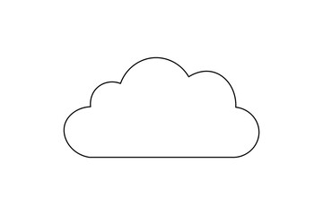 Fototapeta premium Cloud storage continuous one line drawing minimalist outline vector illustration 