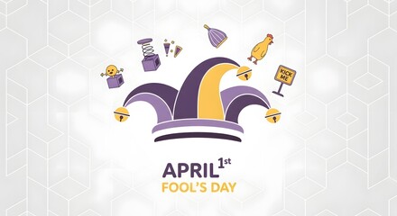 Celebrating april fools day with colorful jester hat and playful pranks © JahidulHasan