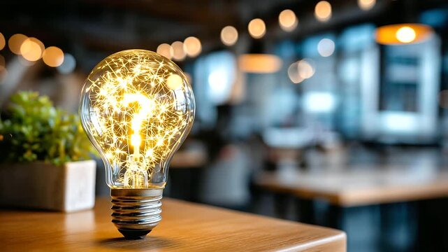Illuminated light bulb with question mark symbolizing innovative ideas and engaging quizzes in promotional campaigns, inquiry illumination, with copy space