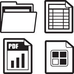 Fototapeta premium Business document management and office file folder icons for digital data organization