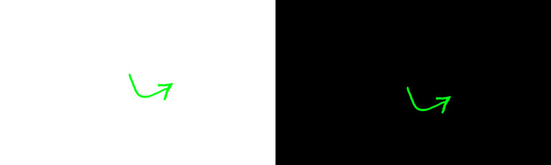 Dark Neon Green Curved Hook Loop Glow Particle Abstract Black