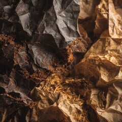 Crumpled Paper Texture Collage Background