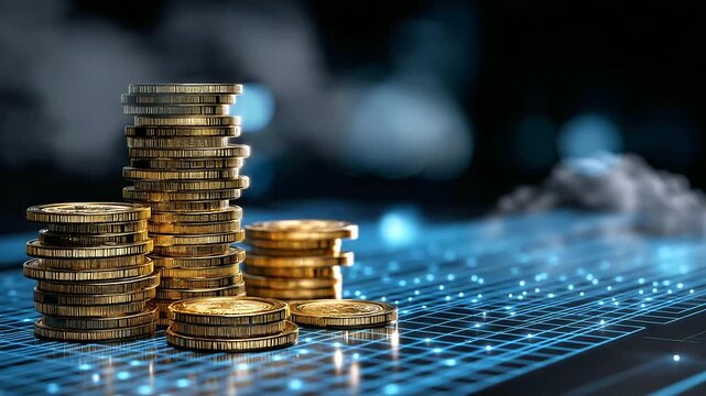Innovative cloud-native wealth reallocation tool icon concept for digital financial management and investment strategies, with copy space