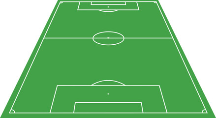 Green Soccer Football Field Pitch with Perspective View for Strategy and Play Layout © Sahajahan