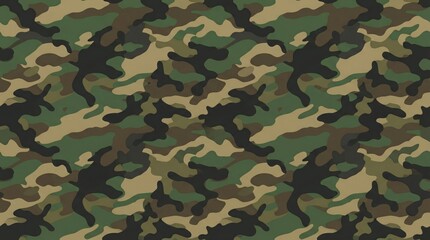 Fototapeta premium Seamless woodland camouflage pattern texture for military and outdoor applications.