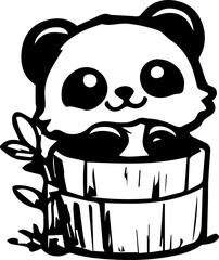 cute happy panda cartoon  character