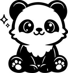 cute happy panda cartoon  character