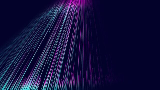 Neon Light Beam Lines Abstract Technology Background Loop