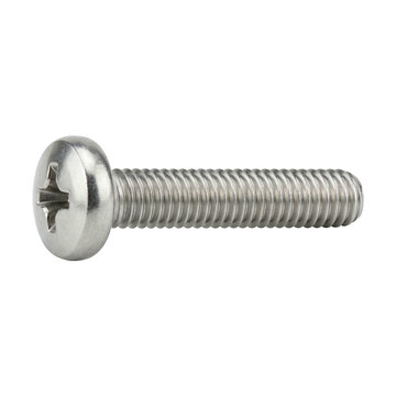 Stainless steel screw machine screw pan head Phillips drive threaded fastener metal bolt construction fasteners hardware components