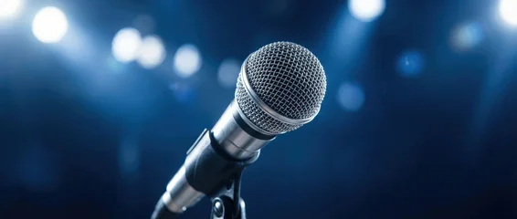 Live performance action music venue event photography nighttime atmosphere close-up viewpoint capturing energy of a microphone ready for the stage © ABSTRACTARTWORK